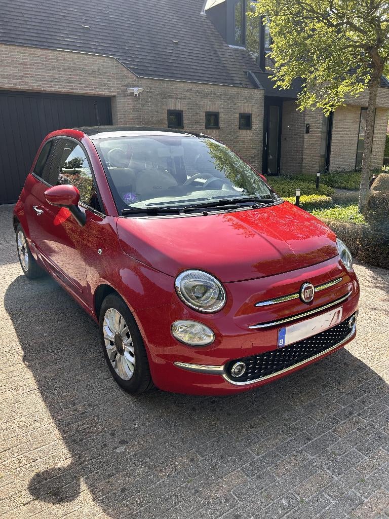 Fiat 500 1.2 Lounge 2019 – stijlvolle stadswagen in topstaat, Auto's, Fiat, Voorwielaandrijving, Leder en Stof, Handgeschakeld