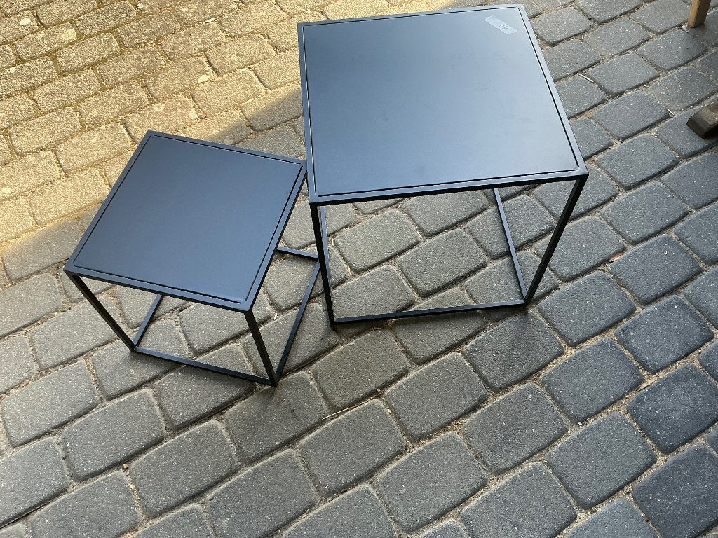 Bijzet tafeltjes, Ophalen, Gebruikt, Vierkant, Metaal of Aluminium