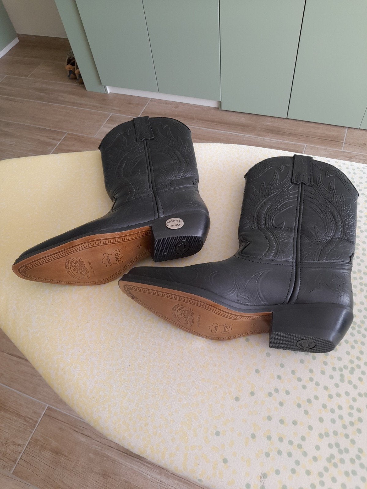 Cowboylaarzen, Ophalen, Hoge laarzen, Zwart, Nieuw