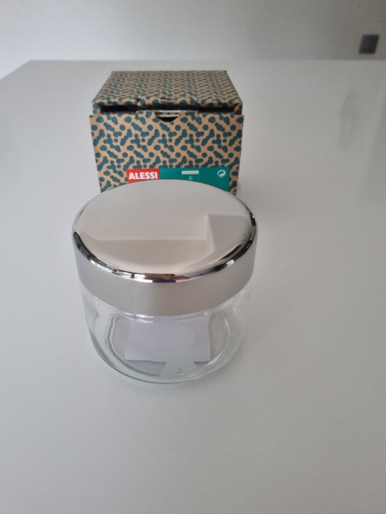 Bocal de rangement Alessi, Maison & Meubles, Neuf, Moderne, Métal, Enlèvement ou Envoi