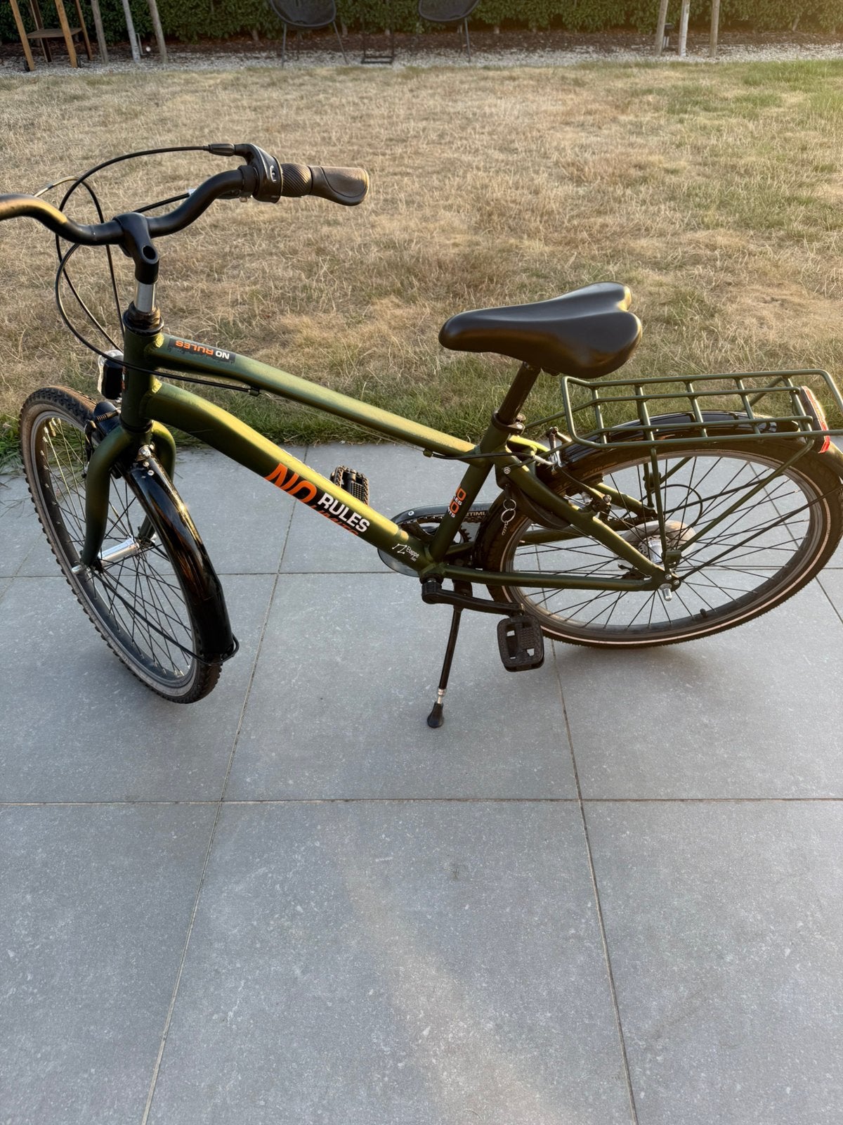 Jongensfiets Bikefun No Rules - 24inch - groen, Ophalen, 24 inch of meer, Gebruikt, Velgrem