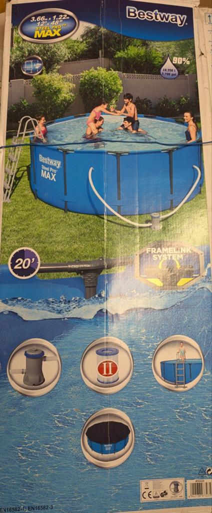 Opbouw zwembad Bestway ProMax, Tuin en Terras, Zwembaden, Gebruikt, Rond, 300 cm of meer, Opzetzwembad