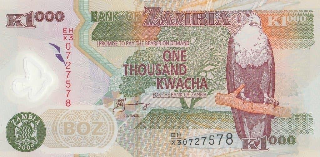 BANK OF ZAMBIA 2009 1000 KWACHA, Postzegels en Munten, Bankbiljetten | Afrika, Ophalen of Verzenden, Zambia