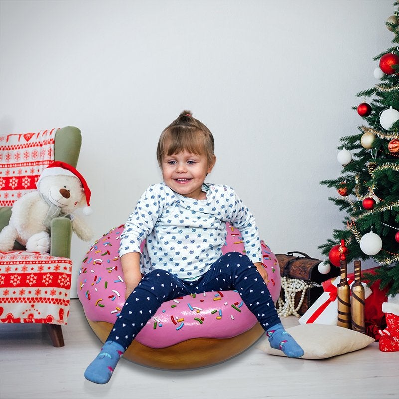 Donut – 71 cm – Chocolade - Roze - Diameter 71 cm