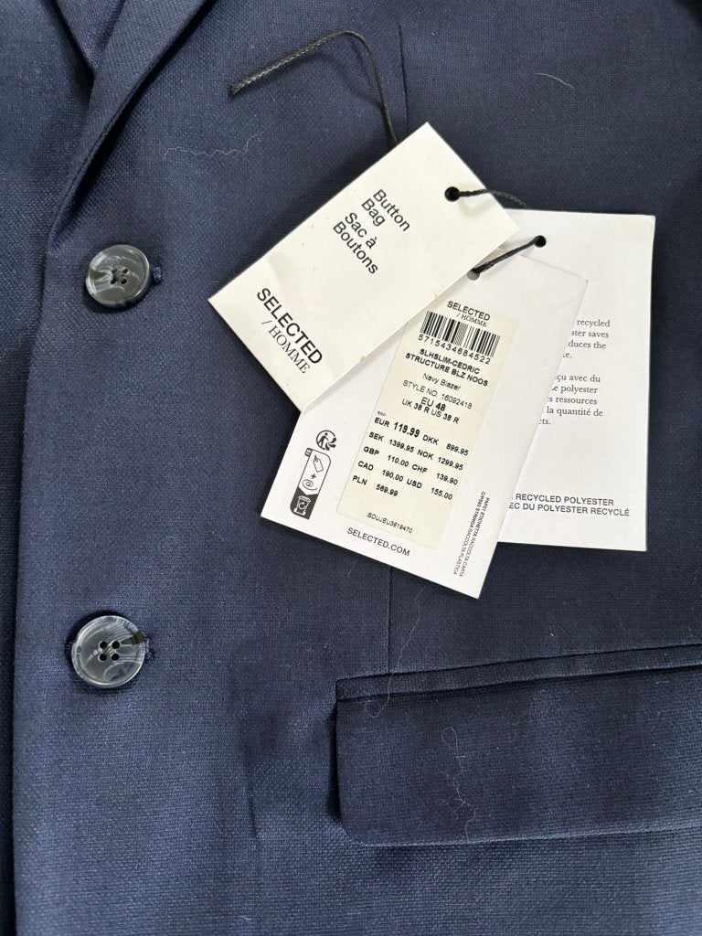 Costume Selected Homme Slim Fit 48, Comme neuf, Enlèvement, Bleu, Taille 48/50 (M)