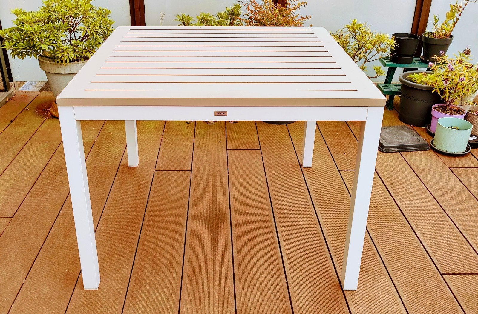 Tuintafel Bristol 1m x1m + 2 stoelen nieuw, Tuin en Terras, Ophalen, Nieuw, Aluminium, Tuinset
