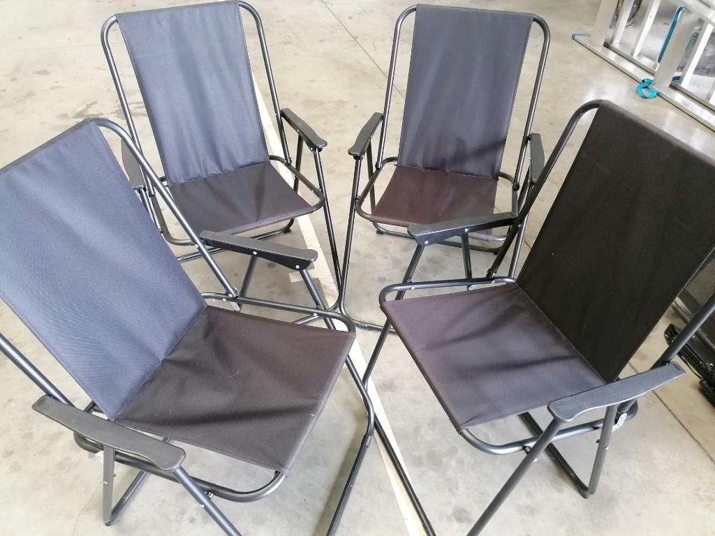 4 klapstoeltjes, Caravans en Kamperen, Kampeeraccessoires, Ophalen, Zo goed als nieuw