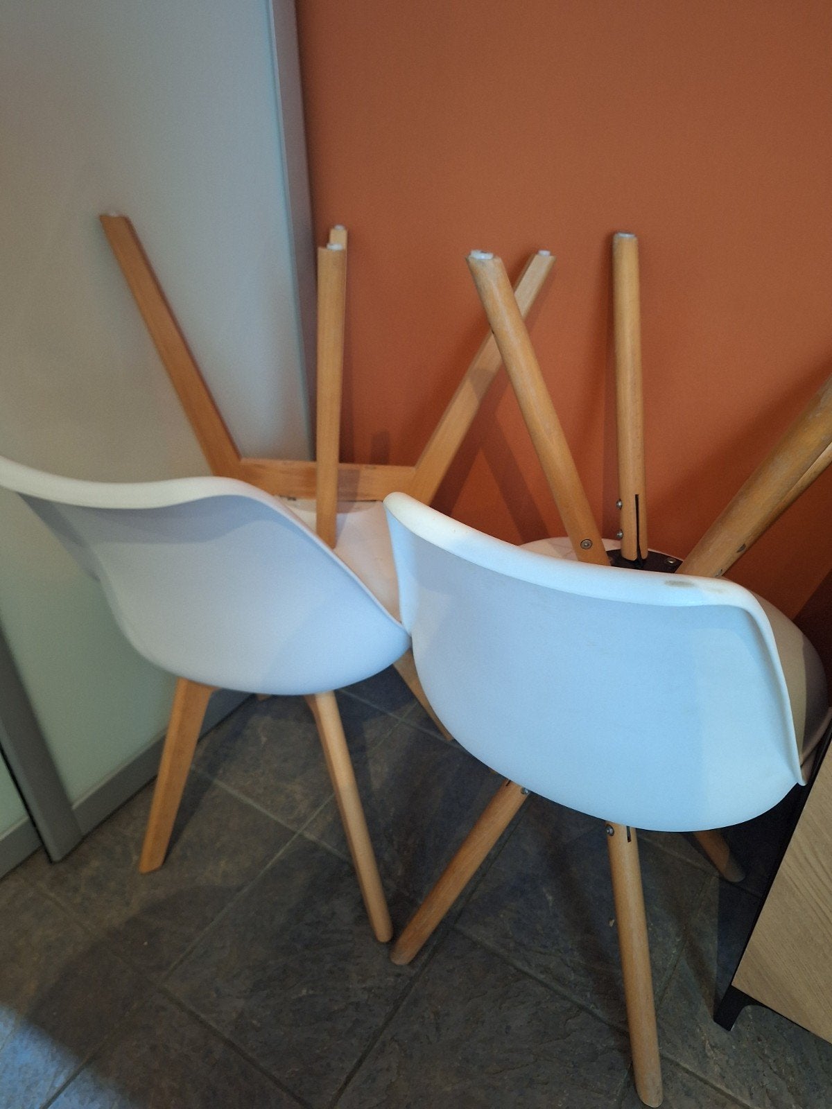 Set stoelen, Huis en Inrichting, Stoelen, Ophalen, Gebruikt, Wit