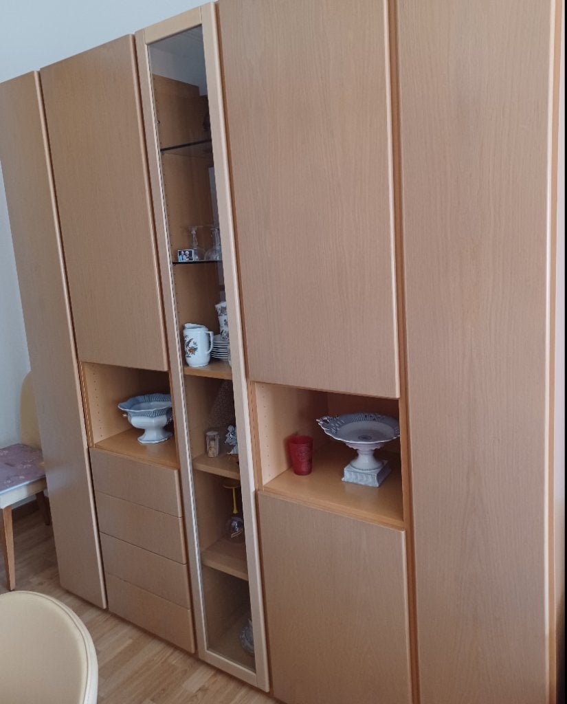 Moderne eiken wandkast voor eetkamer, Huis en Inrichting, Kasten | Wandmeubels, Ophalen, Gebruikt, Met deur(en), 200 cm of meer