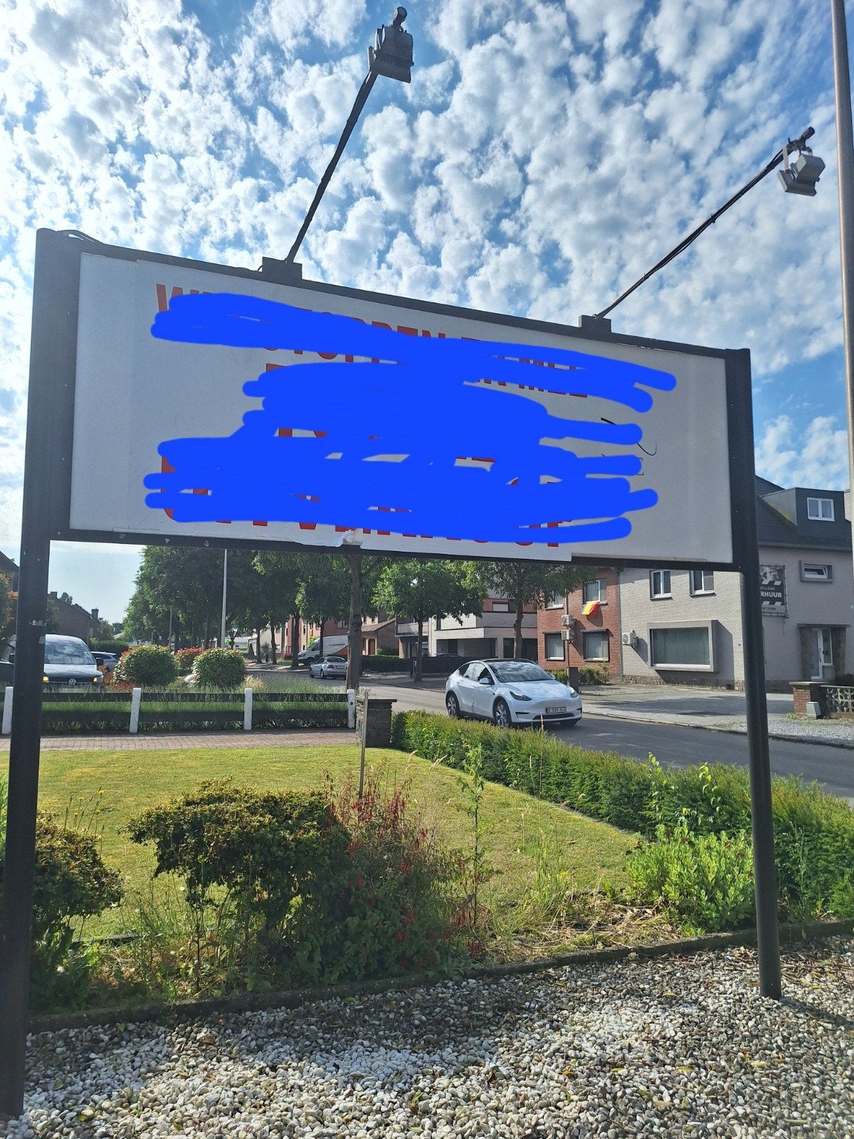 Reclame bord met 2 LED spots, Ophalen