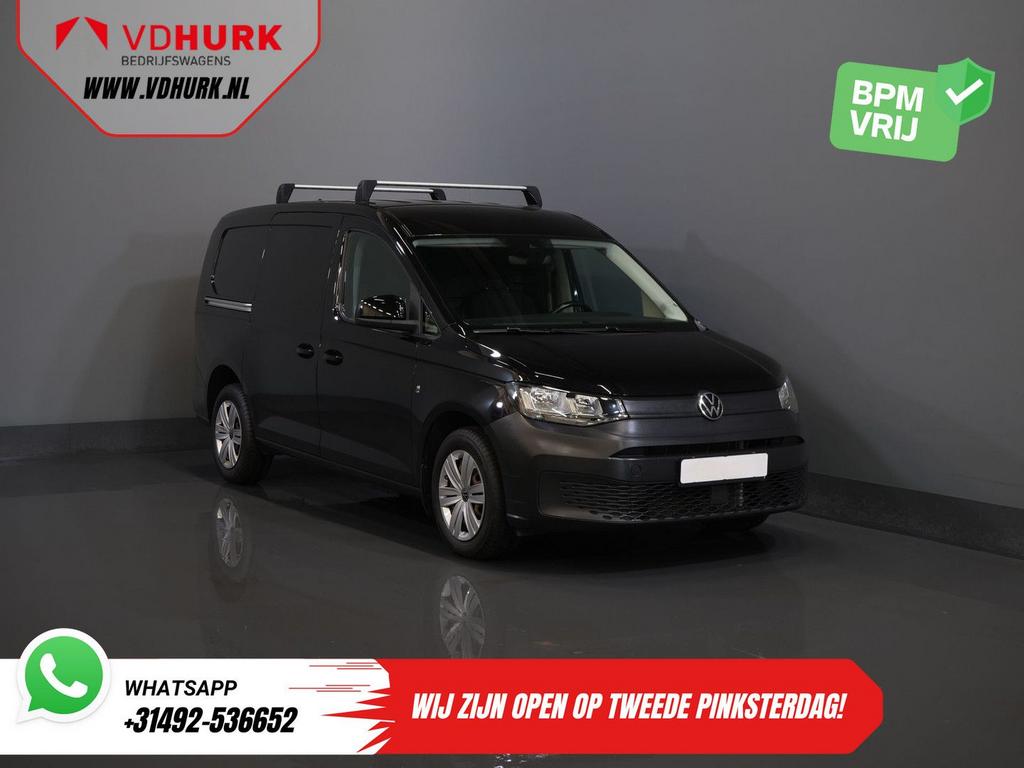 Volkswagen Caddy Cargo Maxi 2.0 TDI 125 pk DSG Aut. Standkac, Auto's, Automaat, Zwart, Bedrijf, Diesel