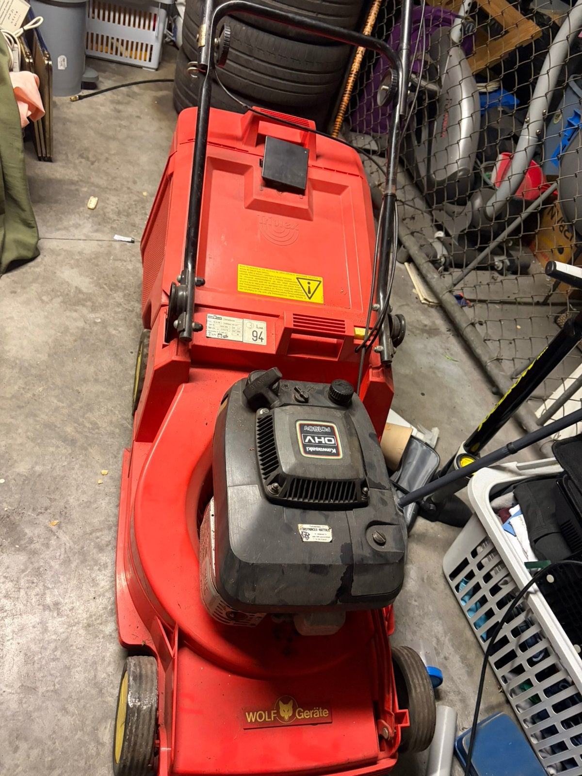 Wolf Geräte grasmaaier met Kawasaki FC150V OHV benzinem, Enlèvement, Comme neuf