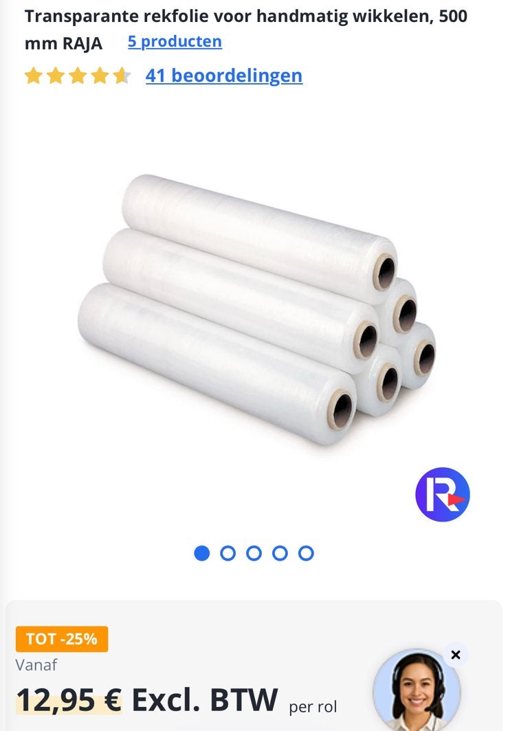 NIEUW!! Transparante rekfolie 50x300, Zakelijke goederen, Stock en Retail | Verpakking en Verzending, Ophalen of Verzenden