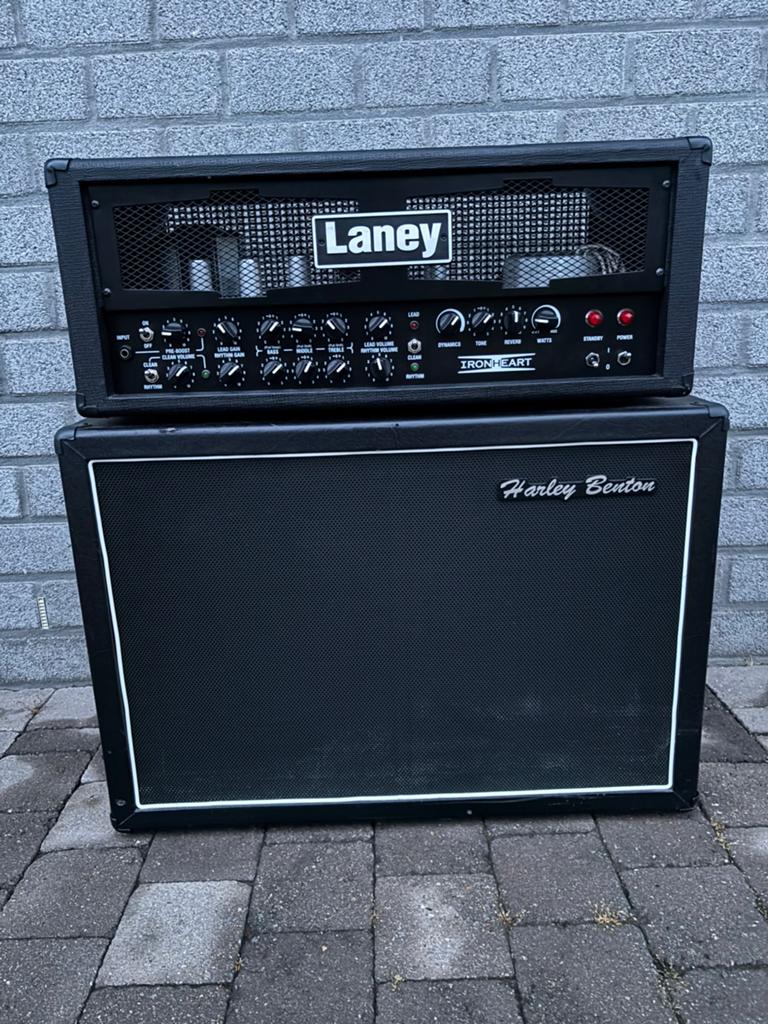 LANEY IRONHEART + HARLEY BENTON 2x12 vintage – MOET WEG, Muziek en Instrumenten, Versterkers | Bas en Gitaar, Ophalen, Gebruikt
