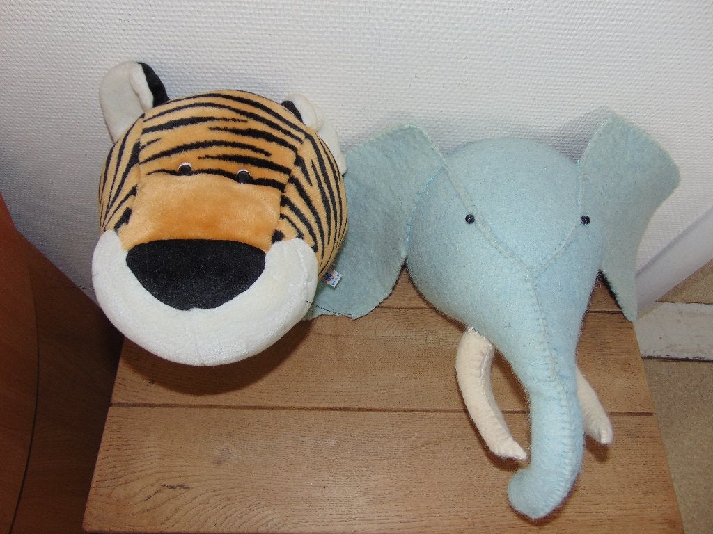 Olifant en tijger junglekamer nieuwstaat, Kinderen en Baby's, Ophalen of Verzenden, Zo goed als nieuw, Ophangbaar, Wanddecoratie