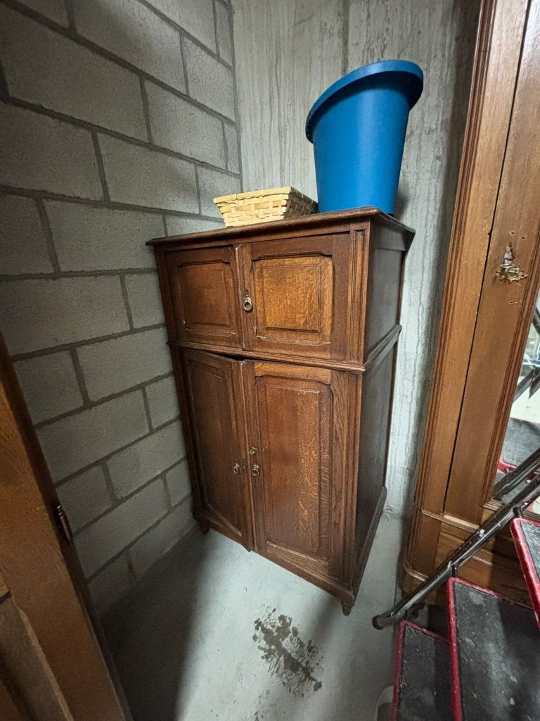 Vintage houten kast – warme, rustieke uitstraling, Antiek en Kunst, Ophalen