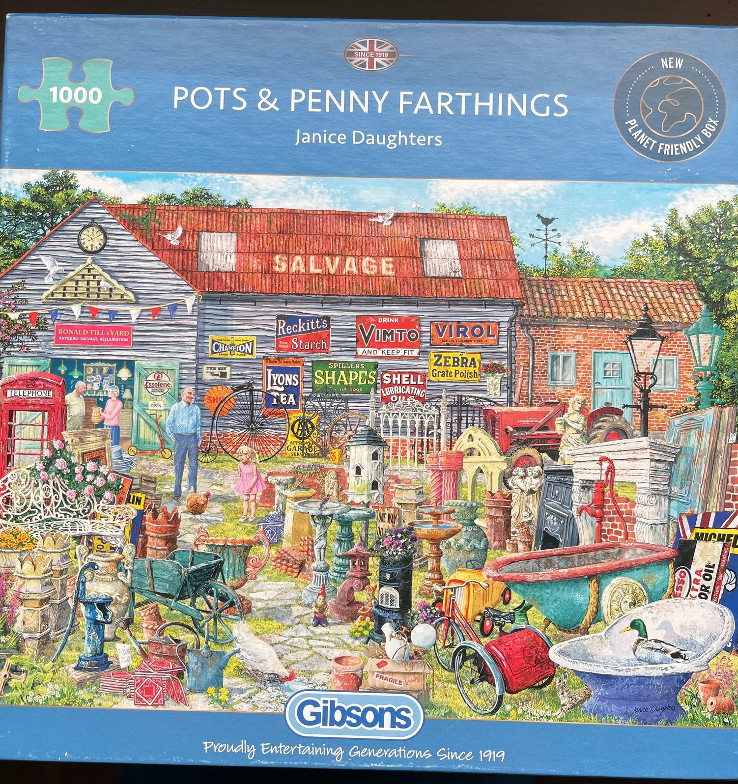 Puzzel Gibsons ‘Pots and penny farthings’, Ophalen of Verzenden, 500 t/m 1500 stukjes, Legpuzzel