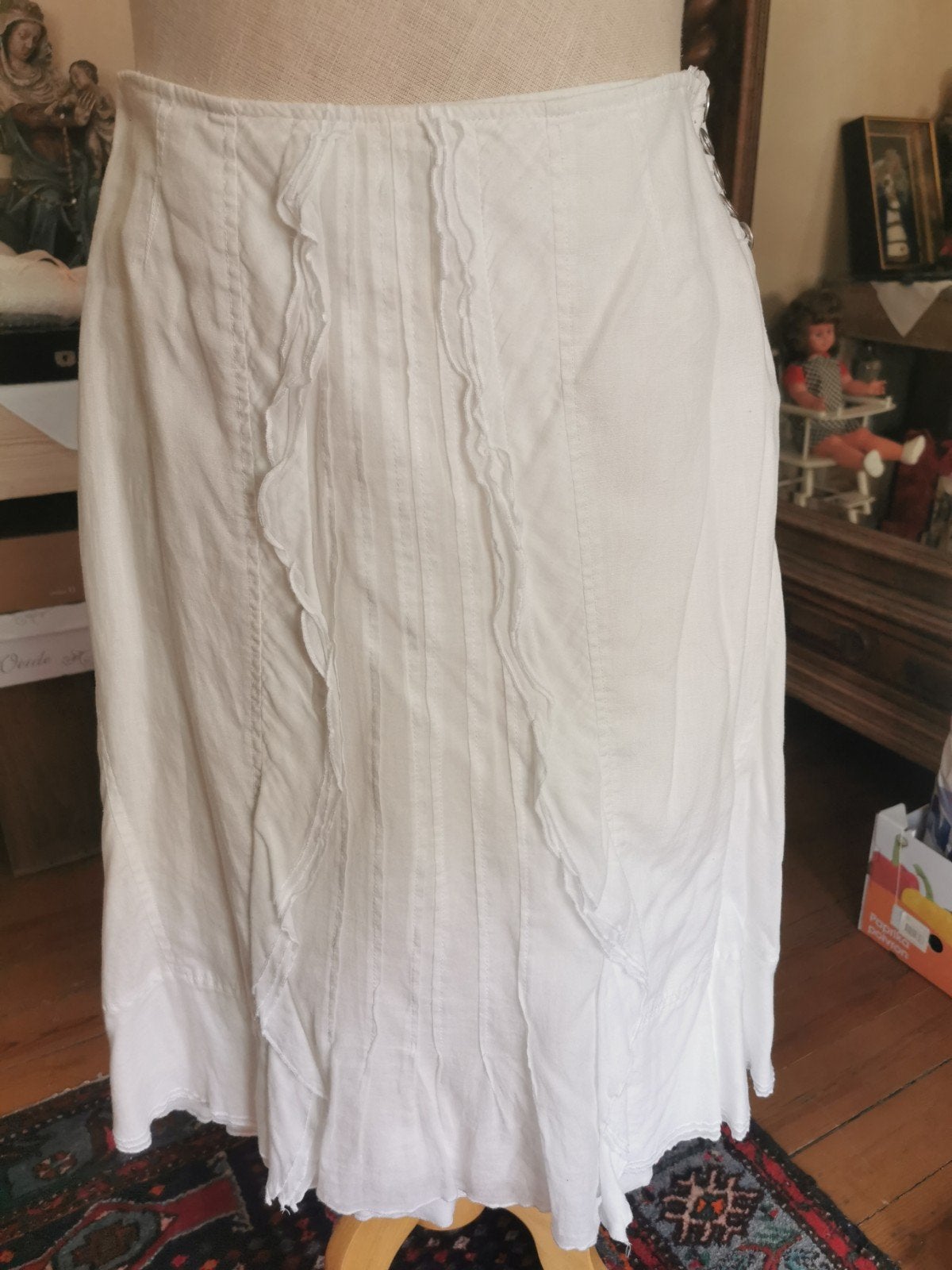 Très jolie jupe en lin blanc de la marque Stills, Taille 38/40 (M), Enlèvement ou Envoi, Comme neuf, Blanc