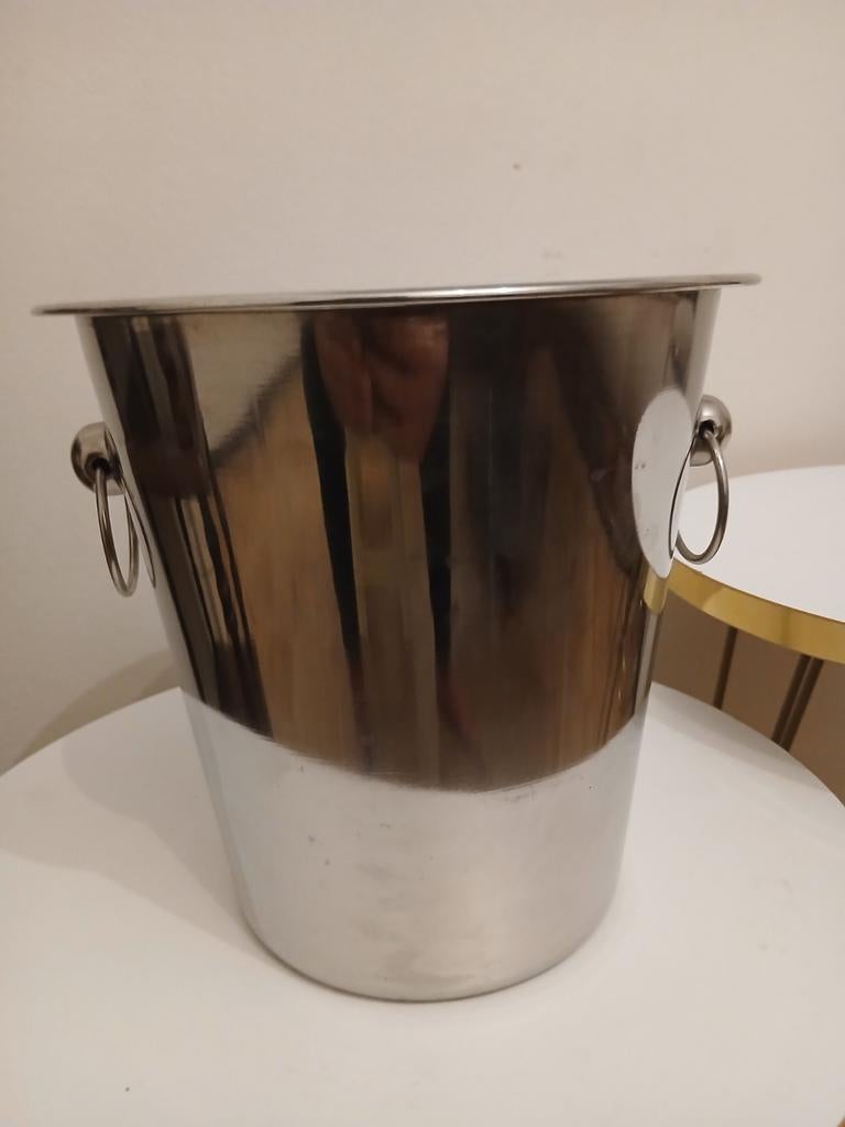 Glanzende roestvrijstalen champagne-emmer/ijsemmer, Huis en Inrichting, Ophalen of Verzenden