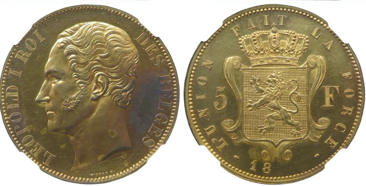 Essai Belgique, 5 francs 18(47) Dupriez 330, Postzegels en Munten, Ophalen of Verzenden