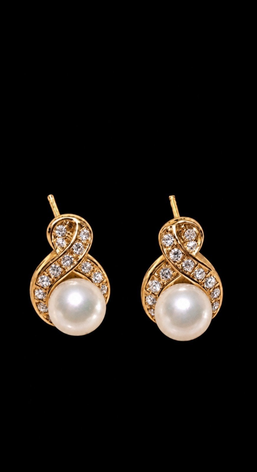 BOUCLES D'OREILLES OR AVEC PERLE ET BRILLANTS, Bijoux, Sacs & Beauté, Enlèvement ou Envoi, Or, Or, Avec pierre précieuse