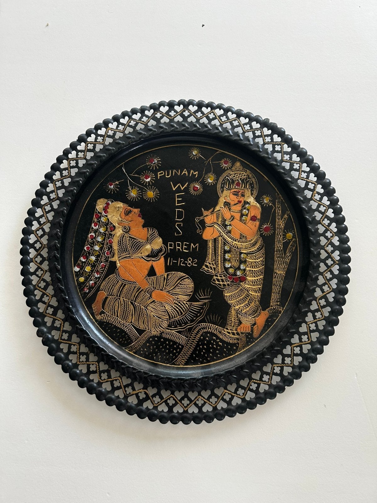 Vintage Indisch wandbord., Ophalen of Verzenden