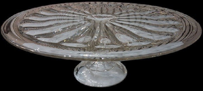 présentoir à gâteaux en verre sur pied., Enlèvement