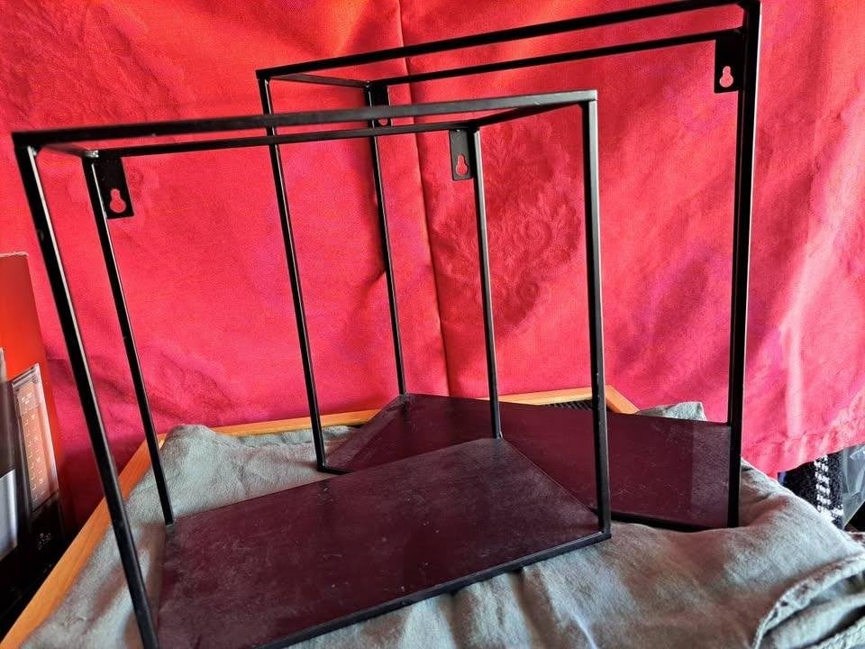 wandrekje, metaal, set van 2, Huis en Inrichting, Metaal, Zwart, Ophalen of Verzenden, Zo goed als nieuw