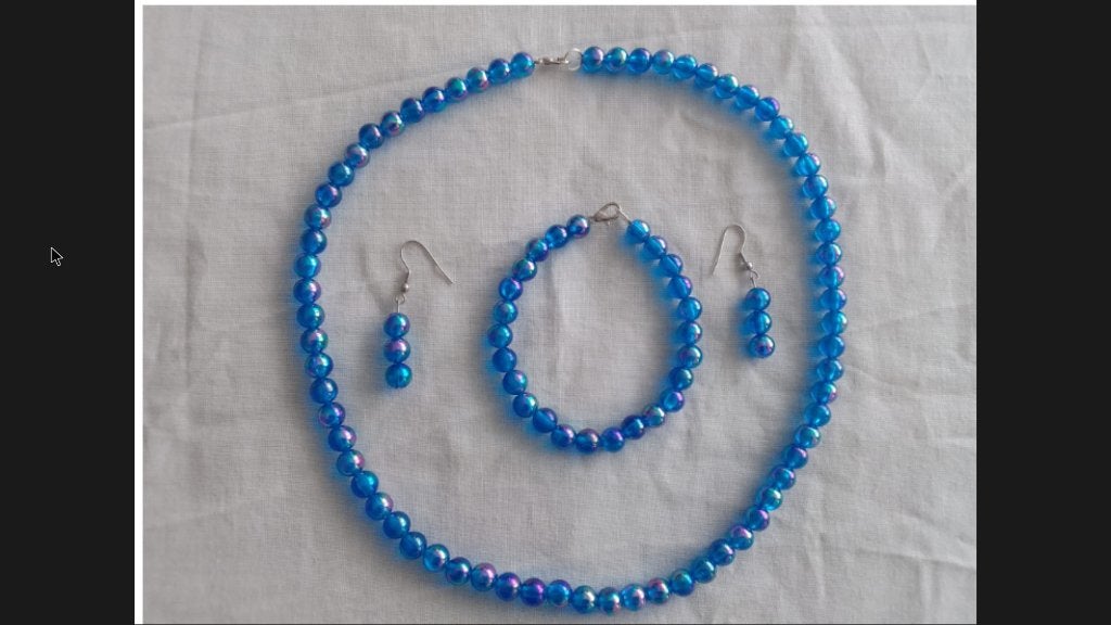 Lot de 3 – Parure Océan Mystique, Bijoux, Sacs & Beauté, Neuf, Enlèvement ou Envoi, Bleu, Autres matériaux