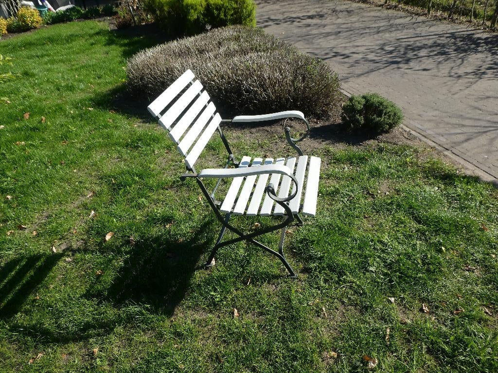 Vier vouwbare tuinstoelen, Jardin & Terrasse, Chaises de jardin, Enlèvement, Utilisé, Métal, Pliant