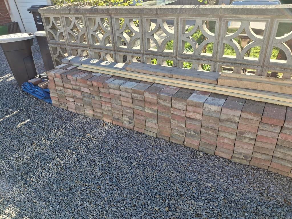 Klinkers 15x15x6 rouge gris/bleu automne, Tuin en Terras, Ophalen