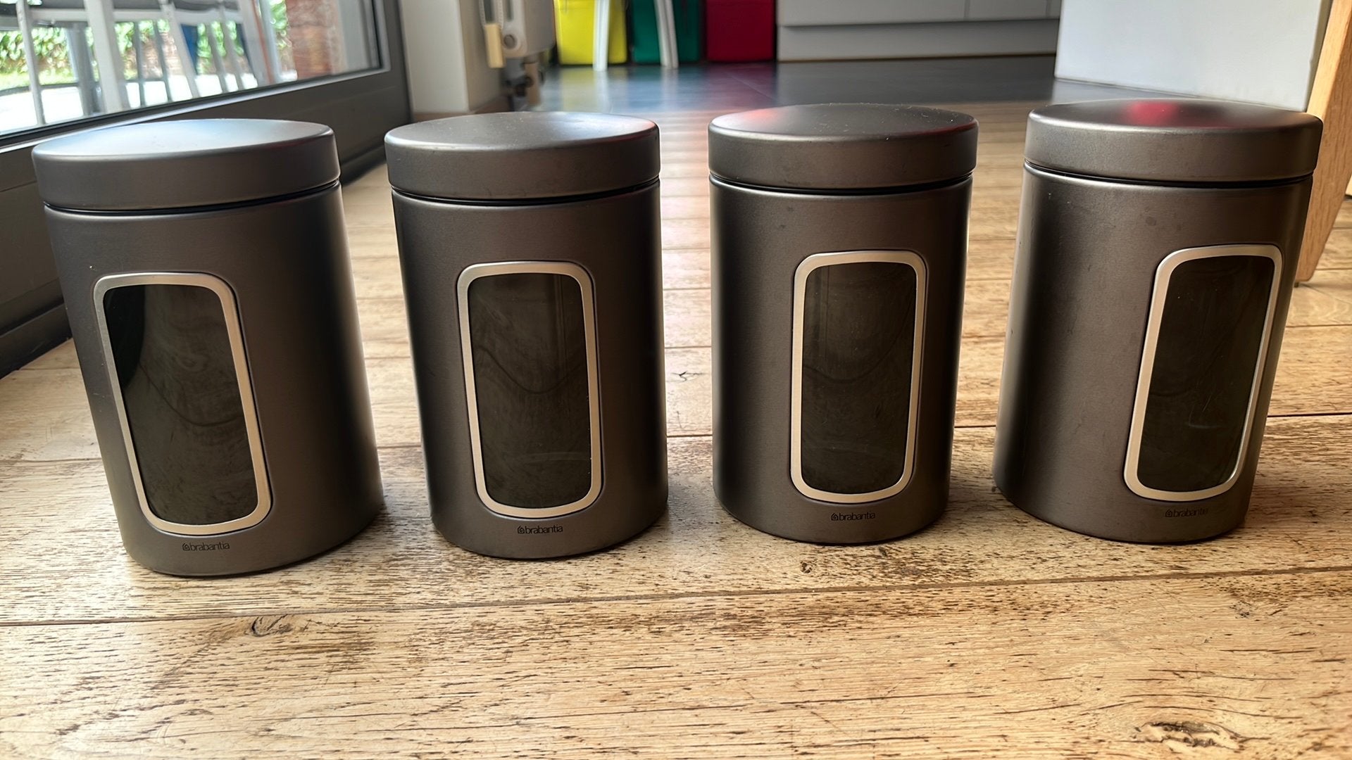 Brabantia voorraadpotten – set van 4, Maison & Meubles, Cuisine | Casseroles & Poêles, Inox, Utilisé, Avec couvercle, Autres marques