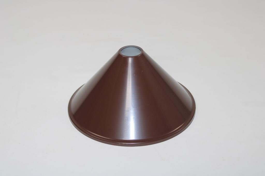 bruine vintage kegelvormige metalen lampenkap, Vintage, Ophalen of Verzenden, Zo goed als nieuw, Overige vormen