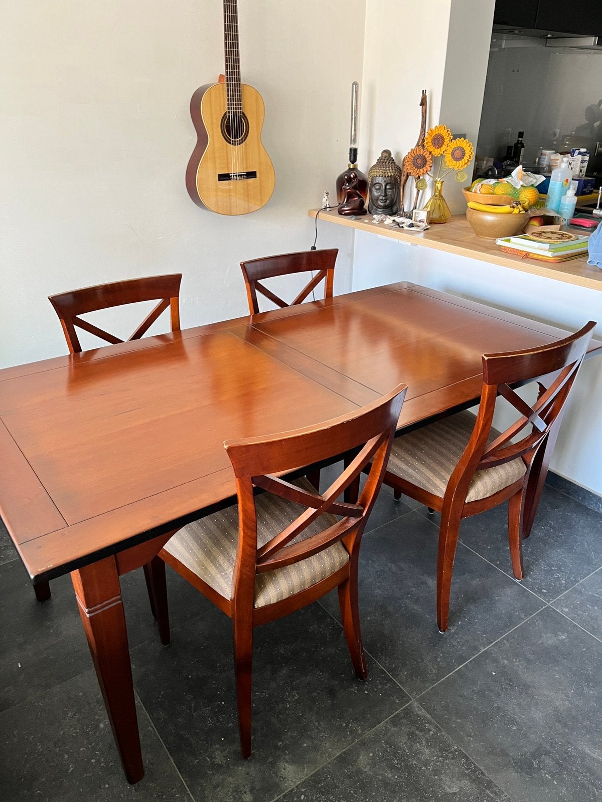 Kersenhouten tafel + stoelen prachtig kerselaar, Huis en Inrichting, Ophalen, Zo goed als nieuw, Kersenhout