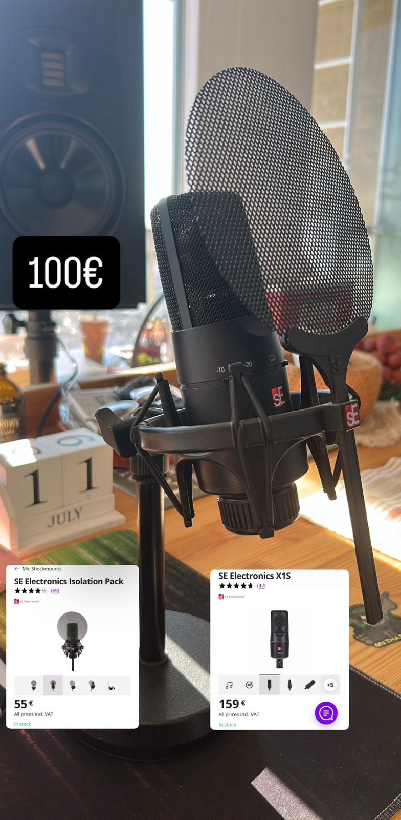 Studio Microfoon SE Elektronics X1s (alles inbegrepen), Muziek en Instrumenten, Microfoons, Ophalen, Zo goed als nieuw