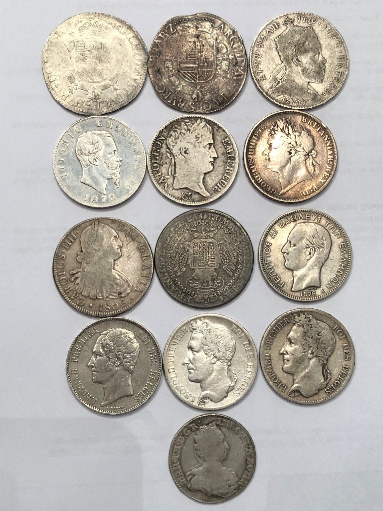 Munten zilver lotje diverse types en landen mix totaal 13  X, Ophalen of Verzenden, Setje, Zilver