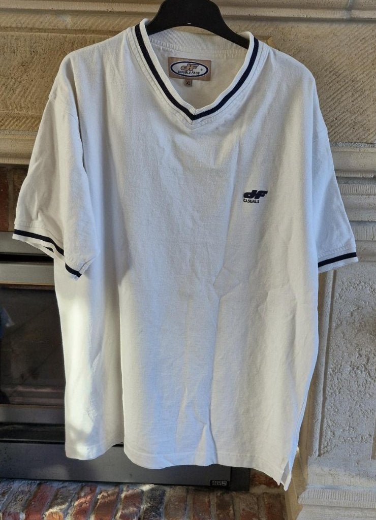 Double Face - Tshirt KM - wit - maat XL, Verzenden, Wit, Maat 56/58 (XL), Gedragen