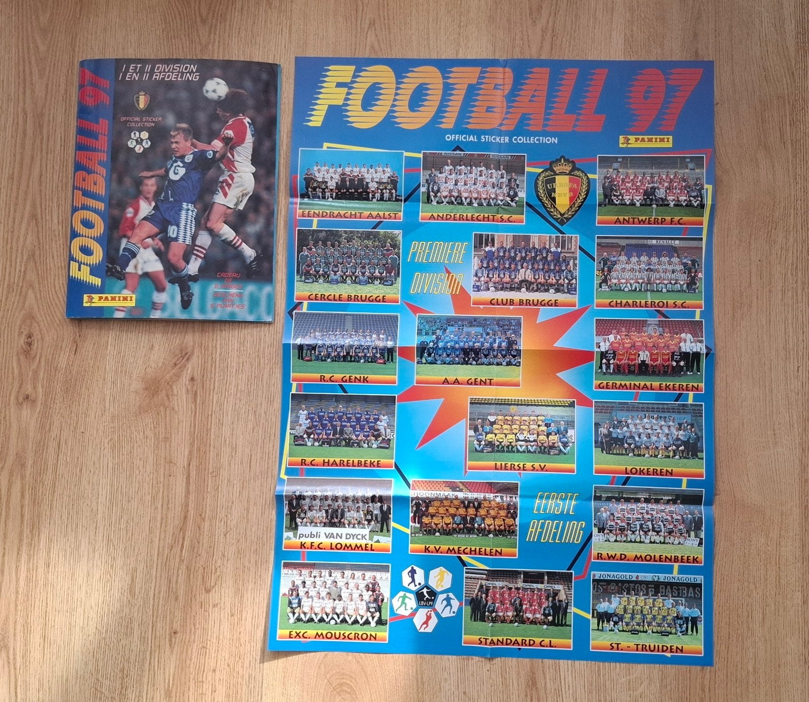 Panini compleet album Belgisch voetbal 1997 + poster, Verzamelen, Ophalen of Verzenden