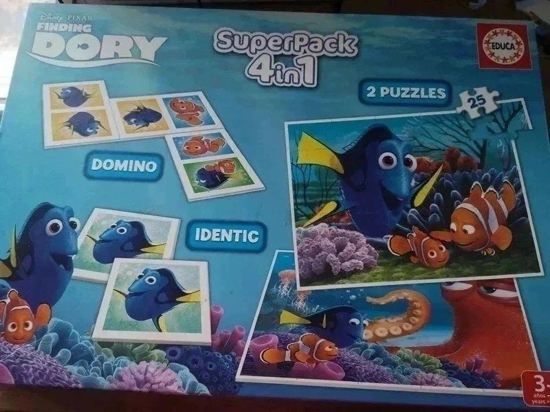Nemo & dory 4 in 1 spel, Ophalen of Verzenden, 10 tot 50 stukjes, Zo goed als nieuw, 2 tot 4 jaar