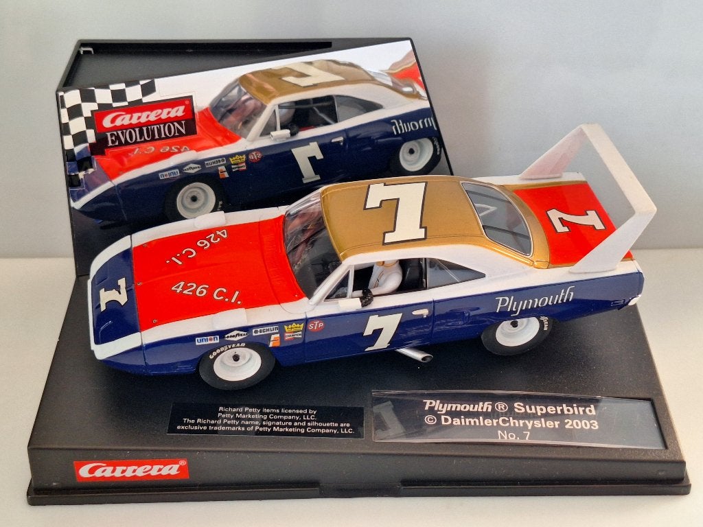 Carrera 20027638 Evolution PLYMOUTH SUPERBIRD 2003 "No. 7, Racebaan, Carrera, Nieuw, Ophalen of Verzenden