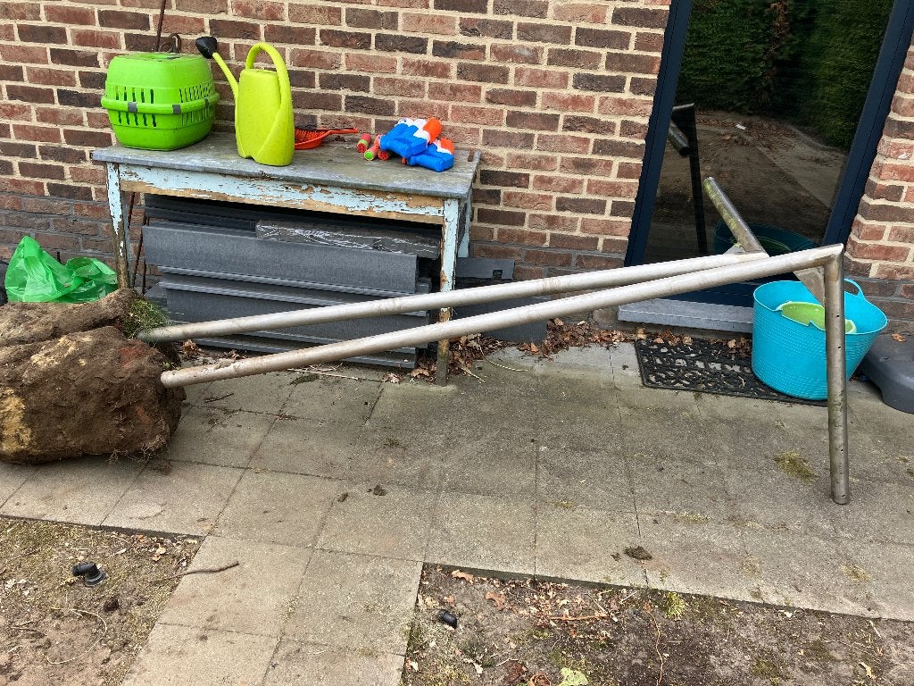aluminium palen (voor wasdraad), Ophalen, Zo goed als nieuw, 180 tot 250 cm, Palen