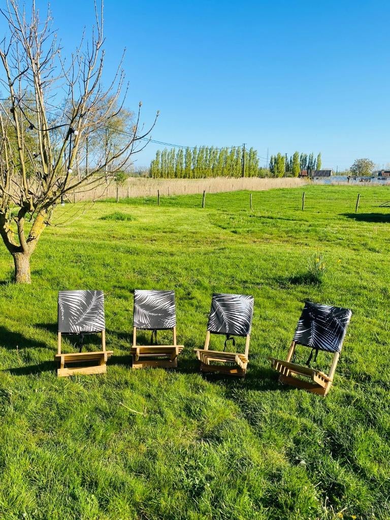 4 opvouwbare stoelen, Kaseberga, Tuin en Terras, Tuinstoelen, Ophalen of Verzenden, Zo goed als nieuw, Hout, Stapelbaar