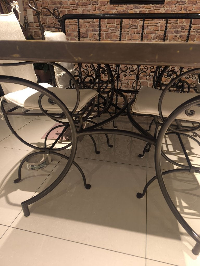 Table et 6 chaises en vrai fer forgé, Maison & Meubles, Marocain, 150 à 200 cm, Cinq personnes ou plus, Comme neuf