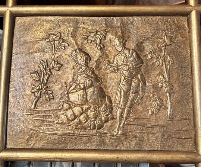 Plaque en relief en cuivre je pense, Antiquités & Art, Enlèvement ou Envoi