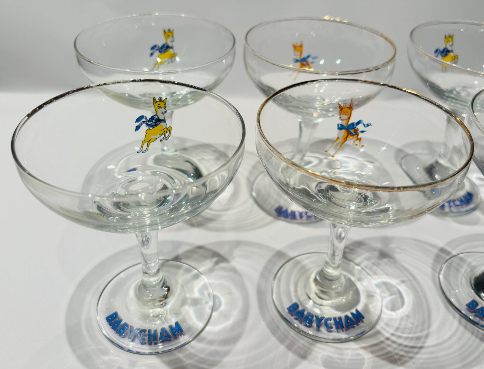 Vintage Babycham champagnecoupes, Ophalen of Verzenden, Gebruikt, Overige typen