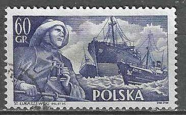 Polen 1956 - Yvert 851 - Handel en Marine - 60 gr. (ST), Verzenden, Polen, Gestempeld