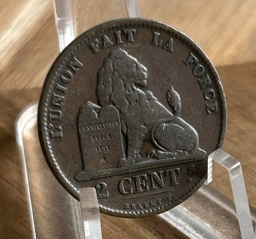 2 cent 1871 leopold 2, Postzegels en Munten, Ophalen of Verzenden