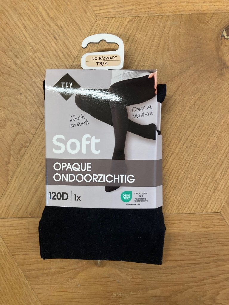 Gloednieuwe panty's Tex Soft 120den maat 3/4, Kleding | Dames, Zwart, Nieuw, Maat 40/42 (M), Ophalen of Verzenden
