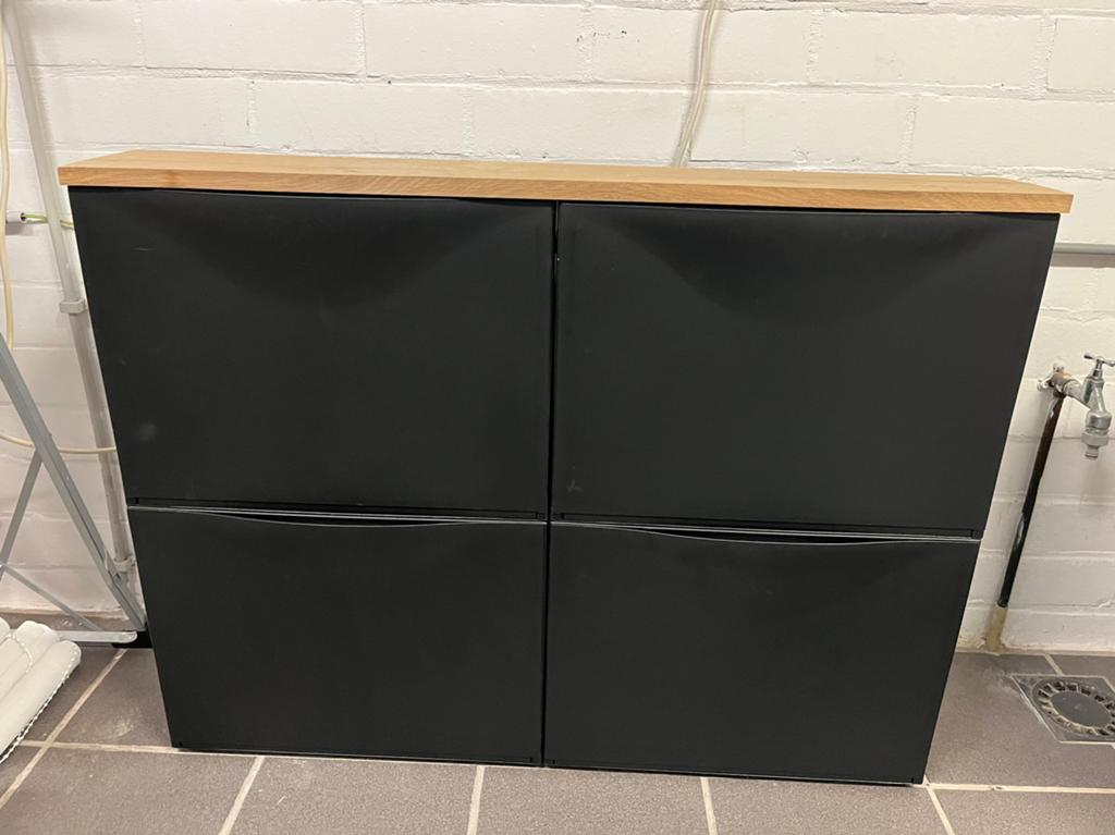 Schoenenkast Ikea Trones - 4 stuks + houten tablet, Huis en Inrichting, Kasten | Schoenenkasten, Ophalen
