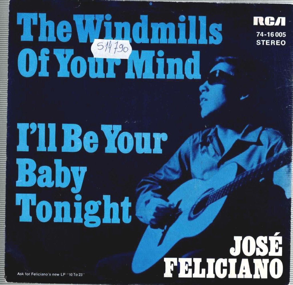 Vinyl, 7"  /  José Feliciano – The Windmills Of Your Mind, Cd's en Dvd's, Vinyl | Overige Vinyl, Overige formaten, Ophalen of Verzenden